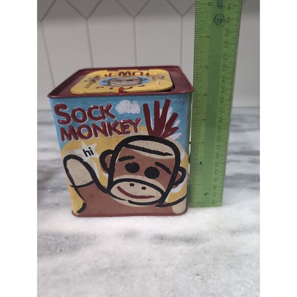 Jack In The Box Sock Monkey Toy, Schilling 2008 Toy, HTF Collectible, Kids‎ Gift - Picture 8 of 8